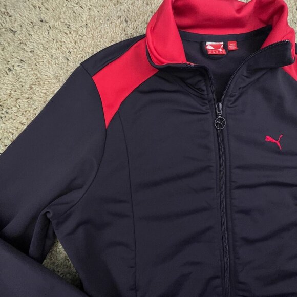 PUMA Track Jacket Women's Medium Full Zip Long Sleeve Red/pink Purple W Logo - Picture 7 of 14
